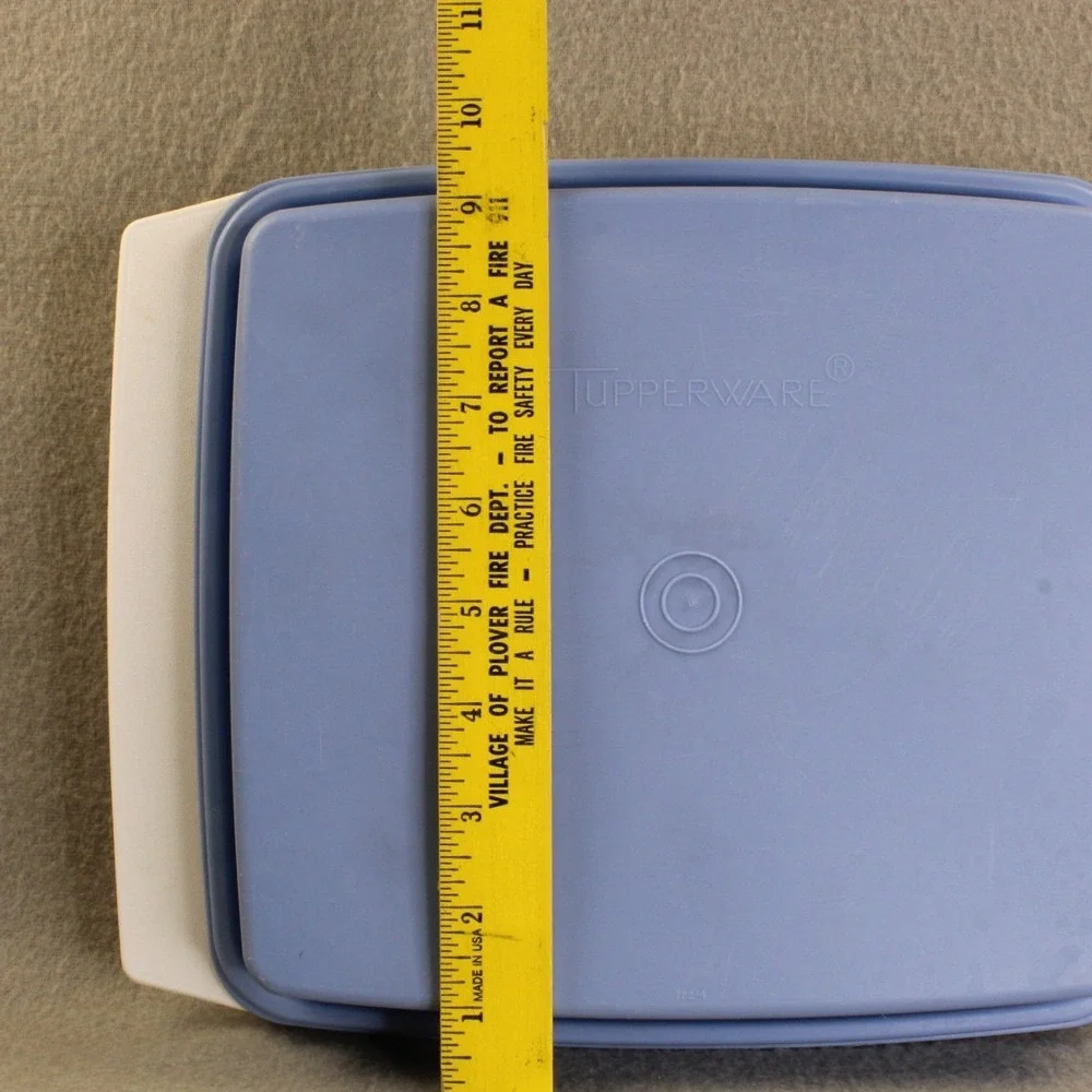 Tupperware Storage Container Rectangular Replacement Lid Base Blue White Large